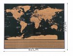 Malatec Velká Stírací mapa světa s vlajkami Deluxe 82 x 59 cm černá