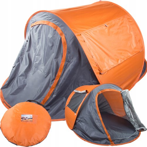 Verk 14529 Samorozkládací stan UV plážový 210 x 130 x 85 cm oranžovošedý