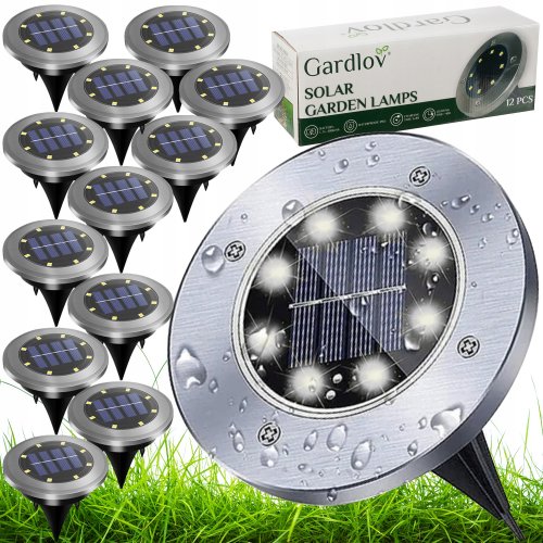 Gardlov 24001 Záhradné solárne svetlo LED, studená biela, IP65, 2V 100mA, 12 ks