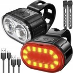 Trizand 24003 Sada LED osvětlení na kolo, USB, IPX4, 2 ks