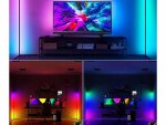 Verk 12330 Rohová LED stojací lampa RGB, dálké ovládání, 150 cm, černá