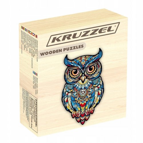 Kruzzel 24551 Drevené puzzle sova, 177 dielov, 38 x 21,5 cm