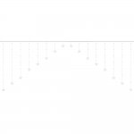 ISO 19738 Svetelný záves hviezdy 136 LED teplá biela