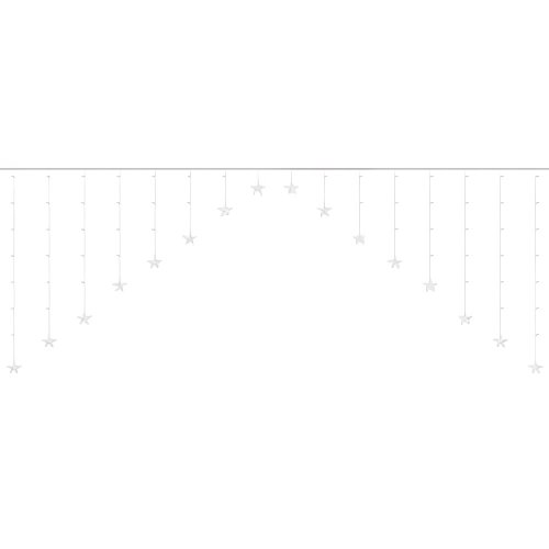 ISO 19738 Svetelný záves hviezdy 136 LED teplá biela
