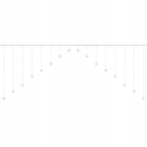 ISO 19738 Svetelný záves hviezdy 136 LED teplá biela