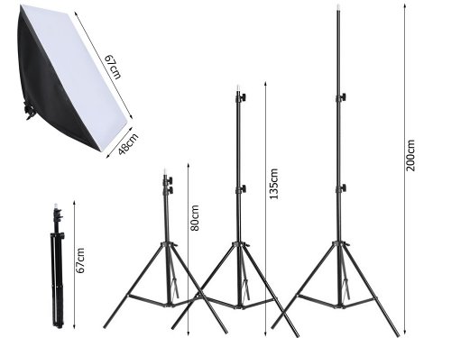 Verk 27146 Softbox so statívom 48 x 67 cm, 2x 135W