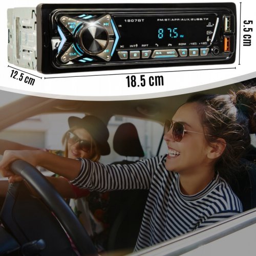 Verk 10135 Autorádio Bluetooth 1-DIN, USB, AUX a SD