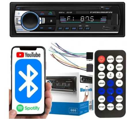 Verk 10136 Autorádio Bluetooth 1-DIN, USB, AUX a SD