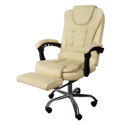 Malatec 23287 Kancelářská židle EKO kůže krémová bazar