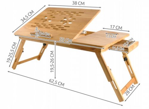 Ruhhy 7974 Stolek na notebook do postele bambus
