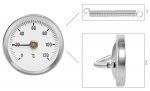 Ruhhy 8122 Príložný bimetalový teplomer d63mm s pružinou, 0-120 ° C